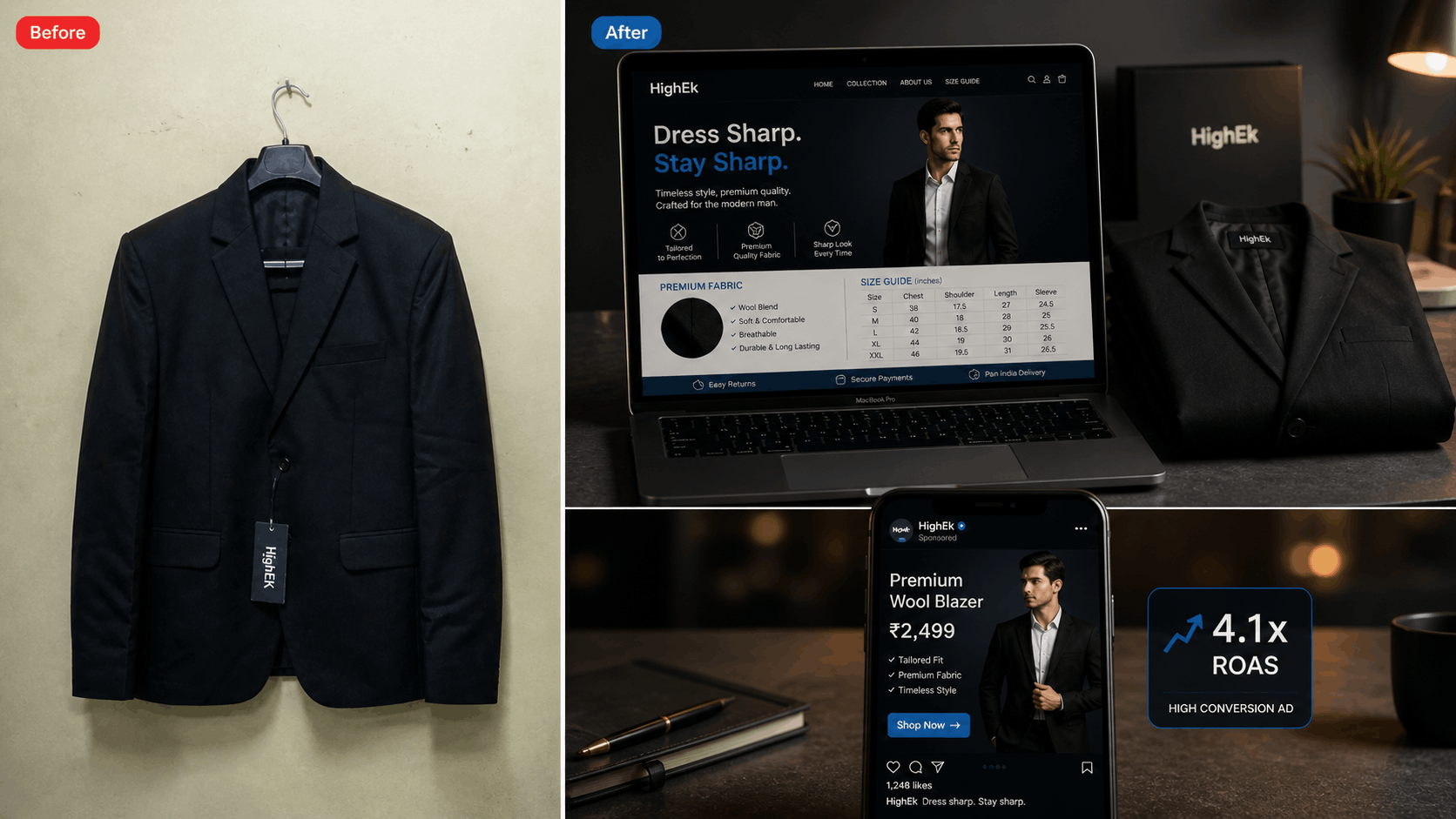 Great blazer. Zero brand identity. Ads spending money with nothing to show. Here's how we turned it around.